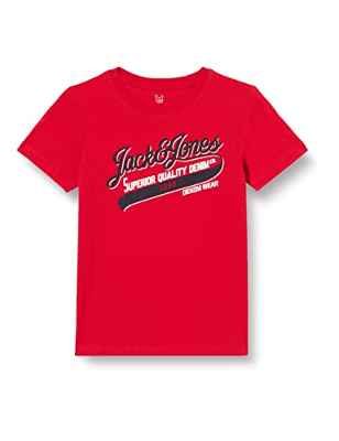 Jack & Jones JJELOGO tee SS O-Neck 2COL 21/22 Noos JR Camiseta, Color Rojo, 164 cm para Niños