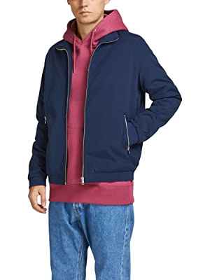 Jack & Jones JJERUSH Harrington Bomber Chaqueta, Azul Marino, M para Hombre