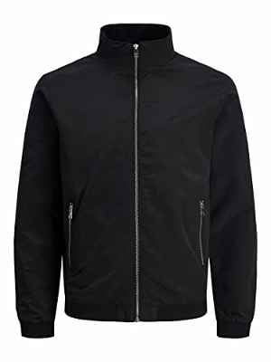 Jack & Jones JJERUSH Harrington Bomber Chaqueta, Negro, M para Hombre