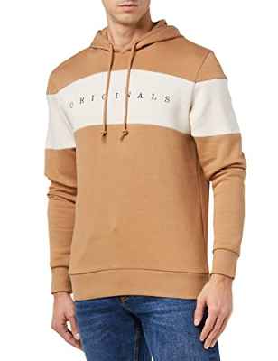 Jack & Jones Jorcopenhagen Panel Sweat Hood Sudadera con Capucha, Ojo de Tigre. Ajuste: Relajado, tapshoe, org, L para Hombre
