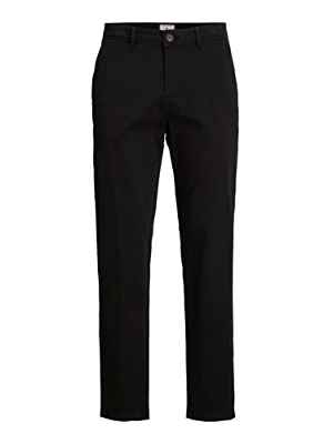 Jack & Jones Jpstkane Jjbowie Sa Black Noos Pantalones, Negro, 33W x 32L para Hombre