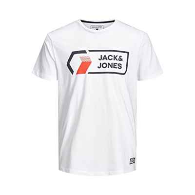 JACK&JONES JUNIOR Jcologan tee SS Crew Neck Jnr Camiseta, Blanco, 176 cm para Niños