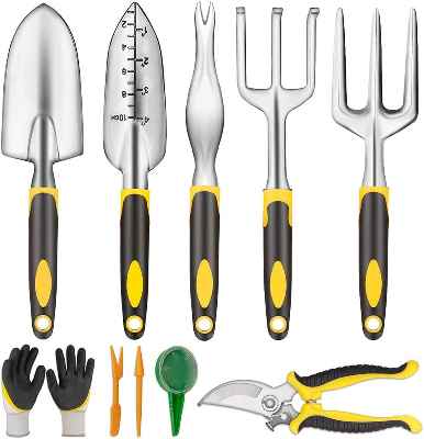 Juego de 10 herramientas de jardinería QKTYB