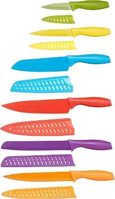 Juego de 6 cuchillos de cocina Amazon Basics 