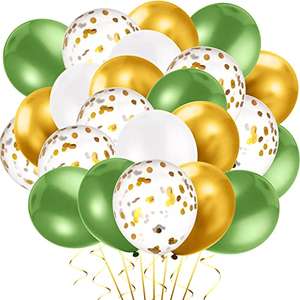 Juego de Globos de 50 Piezas, Globos de látex de 12 Pulgadas con 2 Rollos de Cinta