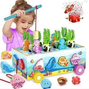 Juguetes Montessori Magneticos de Madera con Juego Tema de Animales Marinos