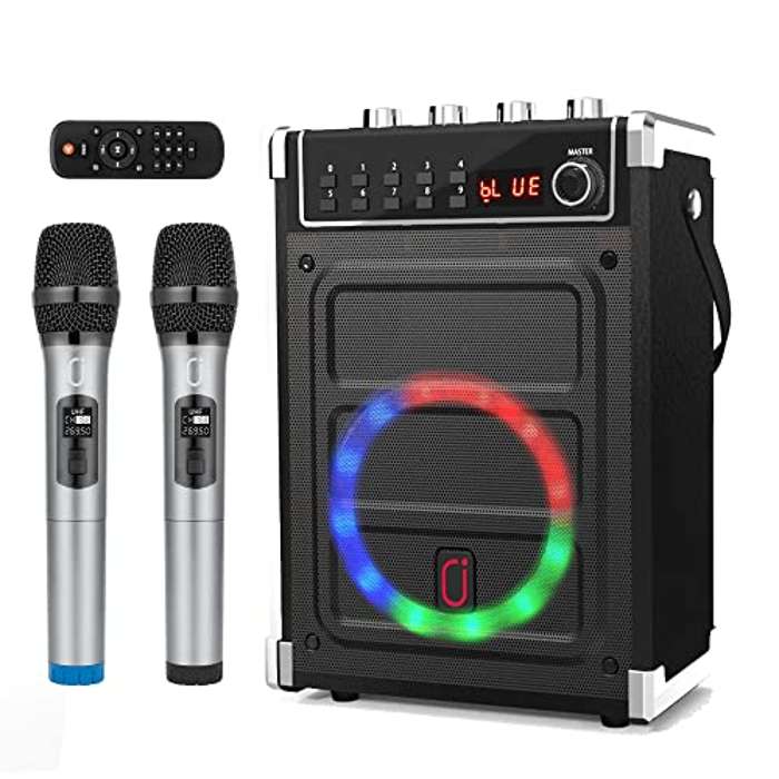 JYX Altavoz Karaoke Bluetooth con 2 Micrófonos Inalámbrico