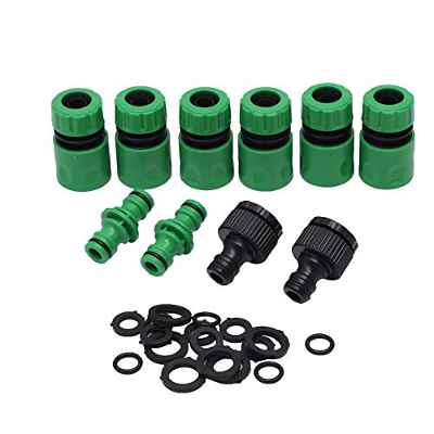 KATSU 10 Piezas Kit Conector de Manguera de Jardín, Conexiones Manguera Jardin, (6 Conector de Manguera Rapido, 2 Manguera Doble Macho Conector, 2 Conector de Grifos de Manguera)