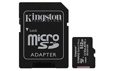 Kingston Canvas Select Plus Tarjeta microSD, SDCS2/512GB Class 10 con Adaptador SD