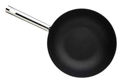 KitchenCraft Master Class Professional Non Stick Carbon Steel Induction Safe Wok, 24 cm