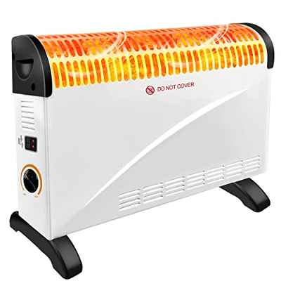 Korlagh Calefactor Electrico,3 Modos Calefactores Electrico Bajo Consumo, 2000W Calefactor de Aire con Termostato Regulable, Protección Sobrecalentamiento y Silencioso (Gris)