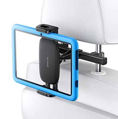 Lamicall Soporte Tablet Coche, Soporte Reposacabezas para Tablet - 360° Rotación, Soporte para 4"~12,9" Móvil y Tablet para 2022 iPad Pro 9.7, 10.5, 12.9, iPad Air Mini, iPhone y Otras Tablets - Negro