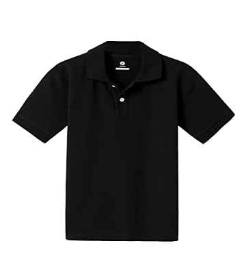 LAPASA Polo 100% Algodón Piqué para Niños Camiseta Uniforme Unisex Paquete de 1 K03 5-6 años Negro