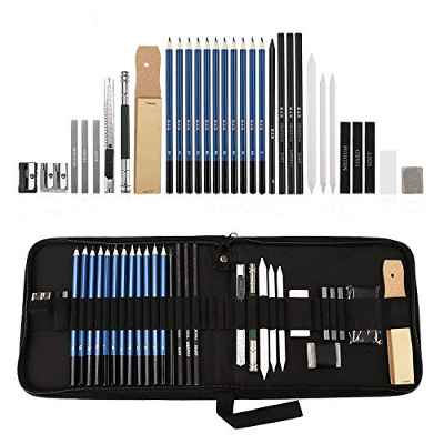 Lapices de Dibujo Artístico, Lypumso 32pcs Set de Lápices Profesional del Artista y Bosquejo Carbón Grafito Sticks, Lápices de Madera, para Artista Principiante Niños