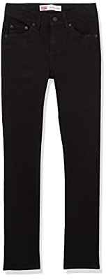 Levi's kids Jeans cónicos Lvb-Skinny, Negro elástico, 12 Años para Niños