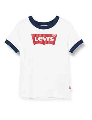 Levi's Kids Lvb-Batwing Ringer Tee, Camiseta para Niños, Blanco, 10 años