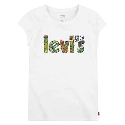 Levi'S Kids Lvg Ss Poster Logo Tee, Camiseta Ss para Niñas, Blanco, 12 años