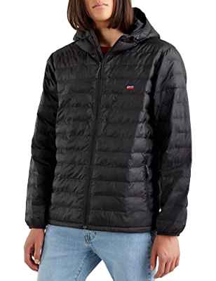Levi's Presidio Packable Chaqueta ligera con capucha Hombre Mineral Black (Negro) M -