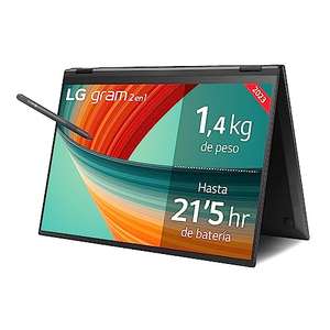 LG gram 16T90R-G.AA75B - 16" WUXGA IPS, i7 1360P, 16GB RAM, 512GB SSD NVMe, Iris Xe, 1,48Kg, Windows 11 Home, Teclado Español, Color Plata