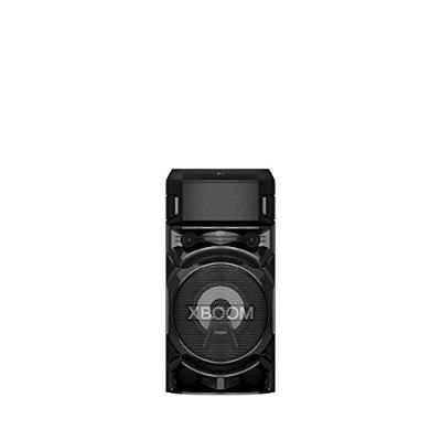 LG RN5 XBOOM - Altavoz Bluetooth Portátil 500W 2 Canales, con Lector USB, Radio Dab/FM, Super Bass Boost, Luces LED Multicolor, Entrada Guitarra, Negro