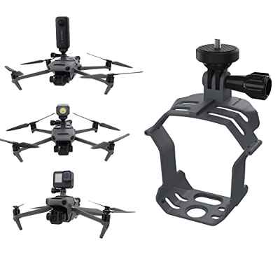 Linguhang Mavic 3 Adaptador Fijo Luz Soporte para DJI Mavic 3 para GoPro10/8/7 para Insta360 One X2 para DJI Action 2 Cámara 1/4" Tornillo Multifuncional Fijación Kit Extensión
