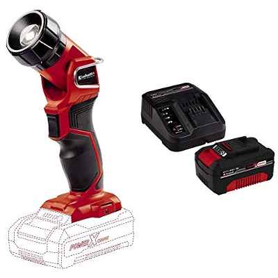 Linterna mano LED Einhell + cargador y batería de repuesto