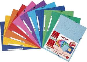 Lote de 11 Carpetas c/gomas con 3 solapas (10 + 1 gratis), Tamaño 24x32cm- Exacompta