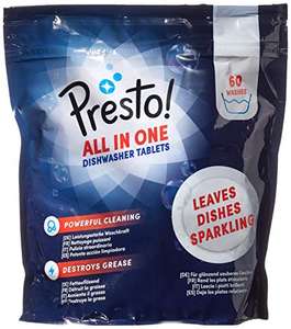 Marca Amazon - Presto! Tabletas lavavajillas todo en 1, 120 lavados (2 Packs, 60 cada uno) [0'10€/ud]