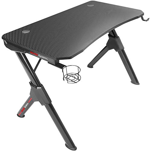 Mars Gaming MGD, Mesa Gaming Ergonómica, Soporte Cascos+Botella, 110x60cm