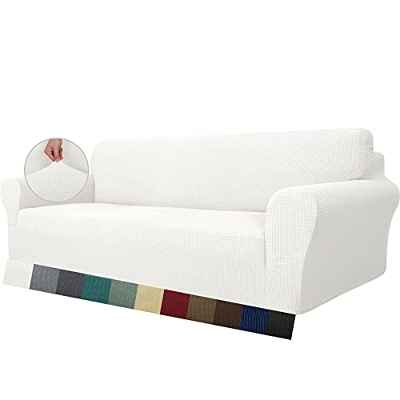 MAXIJIN Funda elástica para sofá de 3 plazas, 1 Pieza Fundas de sofá para Sala de Estar Jacquard Protector de Muebles Funda para sofá para Perros (3 Plaza, Gris Oscuro)