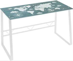 Mesa Escritorio de Cristal Blanca Vintage