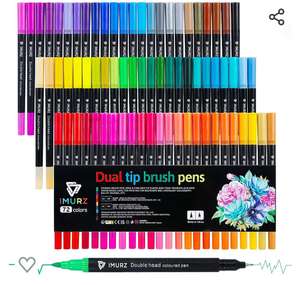 Mitoymia Rotuladores Lettering de 72 Colores,Rotuladores Punta Pincel Doble Punta