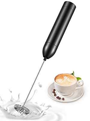 Mohard Espumador de Leche de Mano, Mini Batidora Leche Espuma Electrico de Aleación de Aluminio, 12000 RPM de Alta Potencia Batidor Leche Alimentado por Batería para Café con Leche, Capuchino, Matcha