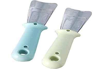 NA 2 cucharas para frigorífico, rascador, Gadgets de Cocina para frigoríficos duraderos y robustos para frigoríficos y descongelación, raspador para Hielo del refrigerador (Azul, Verde)