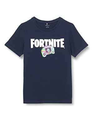 NAME IT NKMFRAME FORTNITE SS Top Box Noos BFU Camiseta, Azul Oscuro (Dark Sapphire), 146-152 cm para Niños