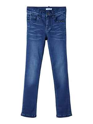 NAME IT Nkmtheo Dnmclas Noos-Pantalones Pantaln, Dark Azul Denim, 146 cm para Niñas