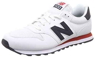 New Balance 500 Core, Zapatillas para Hombre, Blanco (Munsell White/Eclipse/Tempo Red Swb), 42.5 EU