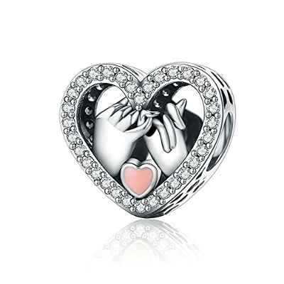 NINGAN Abalorios Charms Colgantes de Encanto amor corazon Cuentas Plata de Ley 925 con Compatible con Pulsera Pandora & Europeo, Charms para Mujer Niña S050