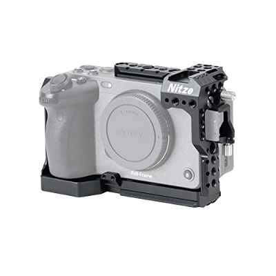 Nitze FX30 Jaula para Sony FX30/FX3 (ILME/FX3) Cámara con Abrazadera de Cable HDMI y Placa Acra QR Integrada, Media Jaula Intercambiable Completa Compatible con Mango XLR Original - T-S03B