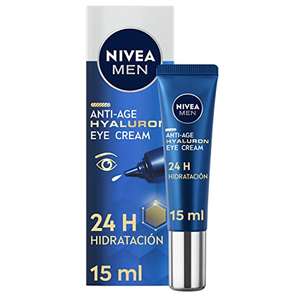 NIVEA MEN Hyaluron Contorno de Ojos Antiedad con Ácido Hialurónico (1 x 15 ml), crema antiarrugas que reafirma la piel