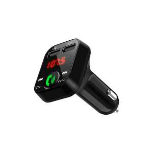 NK Transmisor FM Bluetooth 12/24V-Manos Libres,Reproductor Música Bluetooth V5.0+EDR,Doble USB Carga Rápida 2.1A y Soporte Memoria USB