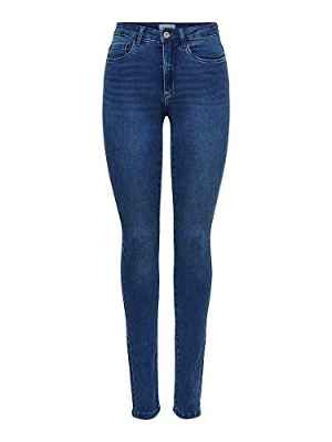 ONLY Onlroyal High Waist Skinny Jeans Vaqueros, Medium Blue Denim, XL / 34L para Mujer