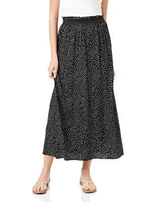 Only ONLVENEDIG AOP Life Long Skirt WVN Noos Falda, Black/AOP:CD Dot, XL para Mujer