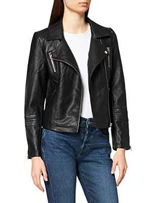 Only Petite Onlgemma Petit Otw Fn-Biker de Piel sintética Chaqueta, Negro, 38 para Mujer