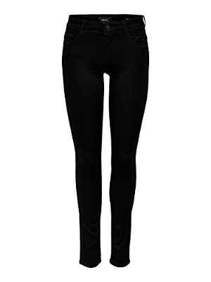 ONLY Skinny Reg Soft Ultimate Vaqueros, Black Denim, 30 Small para Mujer