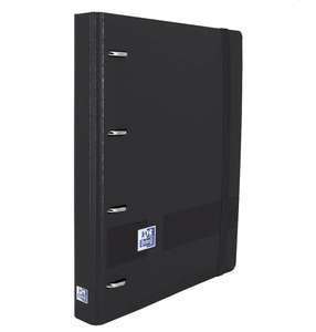 Oxford, Archivador 4 Anillas A4+ Plástico Polyfoam con Goma. Incluye Pizarra extraíble