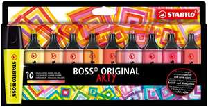 Pack 10 Rotulador stabilo boss fluorescente 70 arty line colores calidos
