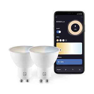 Pack 2 Bombilla LED Wifi Dicroica GU10, 4.5W (40W de incandescencia), E27, CCT, Regulable, Programable, Control por voz y app, Alexa/Google