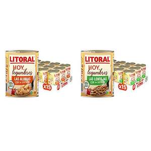Pack 30 latas Litoral - Hoy Legumbres Alubias con su sofrito y Lentejas con su sofrito