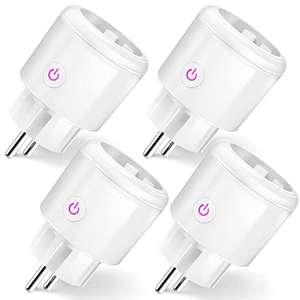 Pack de 4 enchufes inteligentes Compatible con Alexa y Google Assistant Voice Control, con Temporizador, Monitor de Consumo.